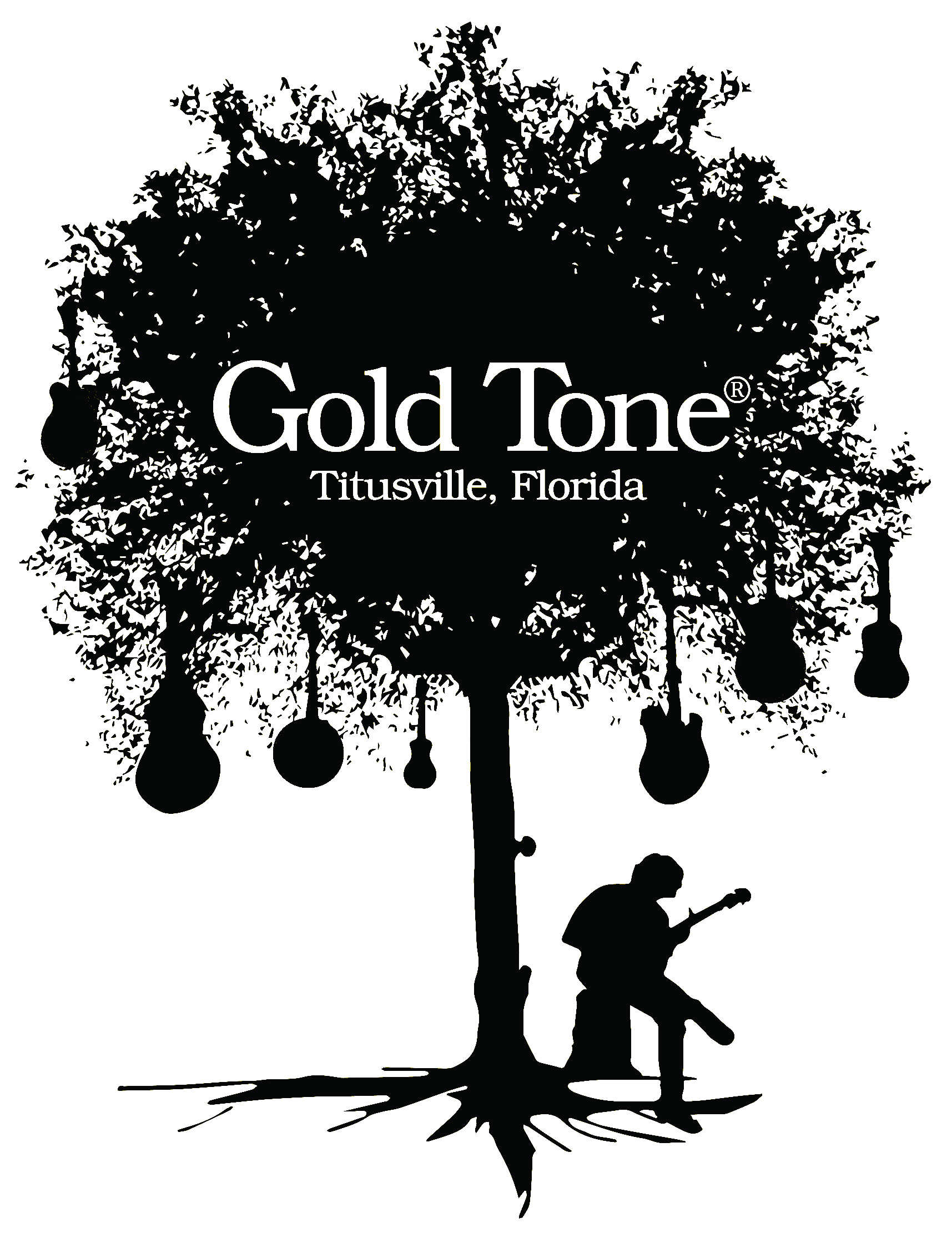 Gold Tone Tree Logo – Black